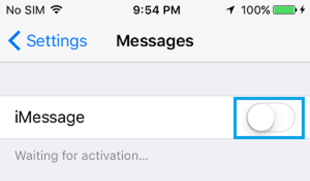 Turn Off iMessage, Restart, and Re-enable iMessage